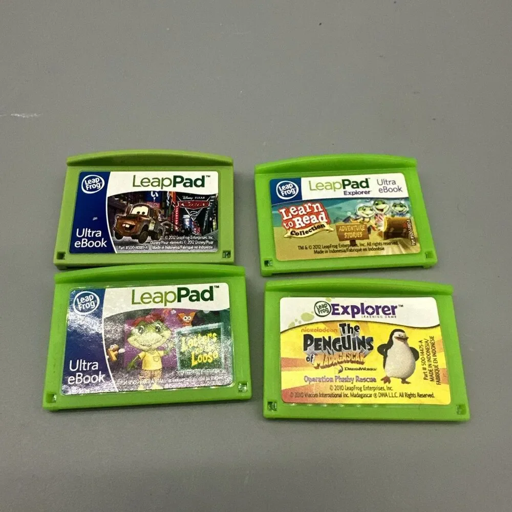 Leapfrog Leapster LeapPad 2 Explorer Game & Ebook Lot Of 4 Cars, Madagascar